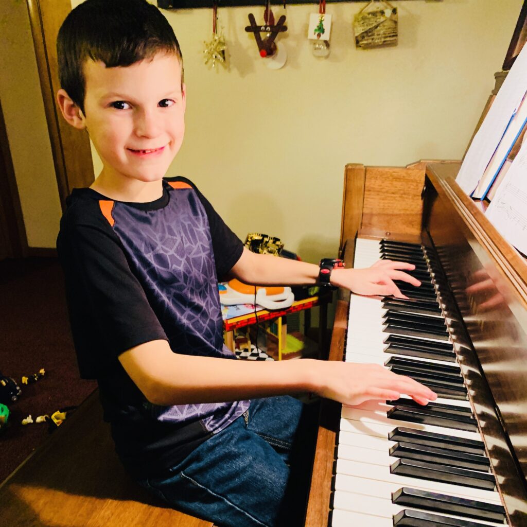 Student playing through his review